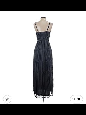 Tommy Hilfiger Black and White Striped Maxi Dress